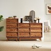 KWPZQEB Drawer Dresser, Wooden Storage Tower for Bedroom, Nursery, Closet, Dressers Chest Organizer Unit, Easy Pull Handle, Brown - 4 of 4