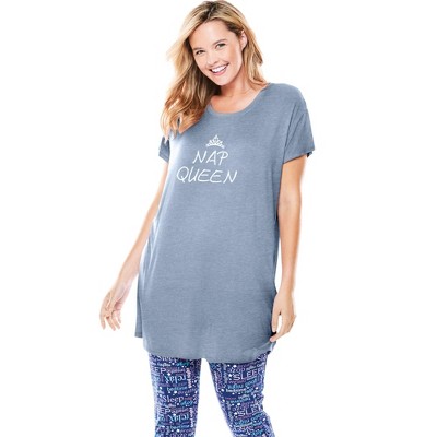 Dreams & Co. Plus Size Soft Pj Tunic Tee