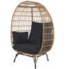DOMETOUR Stationary Egg Chair with Navy Blue Cushions - 3 of 3