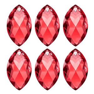 Unique Bargains K9 Crystal DIY Grid Chandelier Oval Pendant beads 1.5" 6 Pcs - 1 of 4