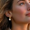 Ross-Simons 11.5-12mm Cultured Pearl Ridged C-Hoop Earrings in 18kt Gold Over Sterling - 2 of 3