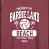 Women's - Barbie - Property of Barbie Land Beach Volleyball Lightweight French Terry Wide Neck Long Sleeve Shirt - 2 of 4