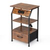 Sevobal Nightstands 2 Sets Of Cloth Nightstand With Drawer, Open Compartment, Elegant And Simple Design, No Lamp, Brown, 15.36"*11.73"*25.2" - 4 of 4
