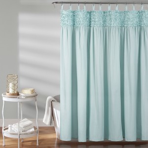 Lush Decor Solid Shower Curtain Light Blue