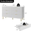 6 Drawer Dresser for Bedroom, 56.3" Wide Modern Chest of Drawers with Gold Metal Handles & Anti-Tipping Device, Fluted Wooden Dresser Organizer - 2 of 4