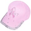 Women's Breast Cancer Awareness Crystal Bling Baseball Cap - 4 of 4