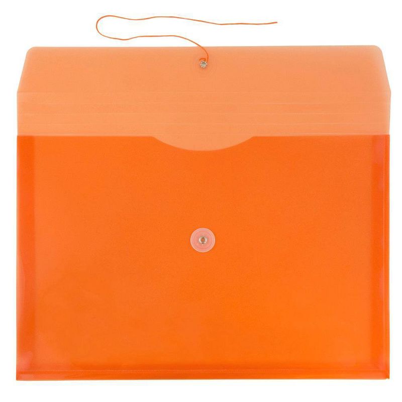 JAM Paper 9 3/4'' x 13'' 12pk Plastic Envelopes with Button and String Tie Closure, Letter Booklet, 3 of 7