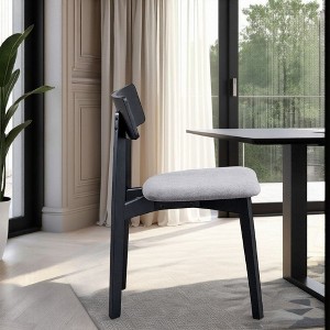 Royal Hampton Dining Side Chair Set of 2, Low Curved Back, Scandinavian Black - 1 of 4