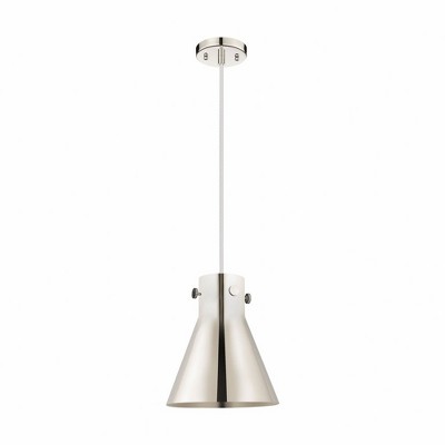 Newton Cone - 1 Light Pendant with Metal Shade In Industrial Style-11 Inches Tall and 10 Inches Wide