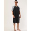 Lars Amadeus Men's Comfy Lounge Soft Loose Short Sleeves Sleep Nightgown 2 Pack - 3 of 4