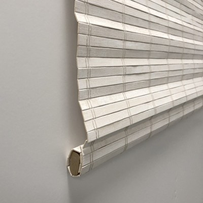 Brooklyn Distressed White Cordless Bamboo Roman Shade 48" x 64"