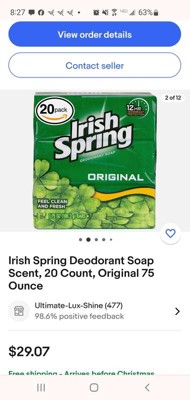 Irish Spring Bar Soap for Men, Original Clean Mens Bar Soap, 12 Pack, 3.7  Oz Soap Bars 