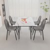 5-Piece Extendable Dining Set with Rectangle Kitchen Table and 4 Suede Armless Chairs - 3 of 4