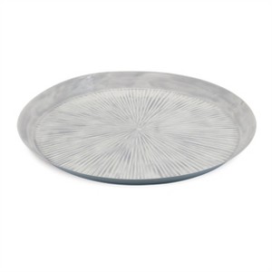 Round Etched Metal Tray 13.5"D - 1 of 2