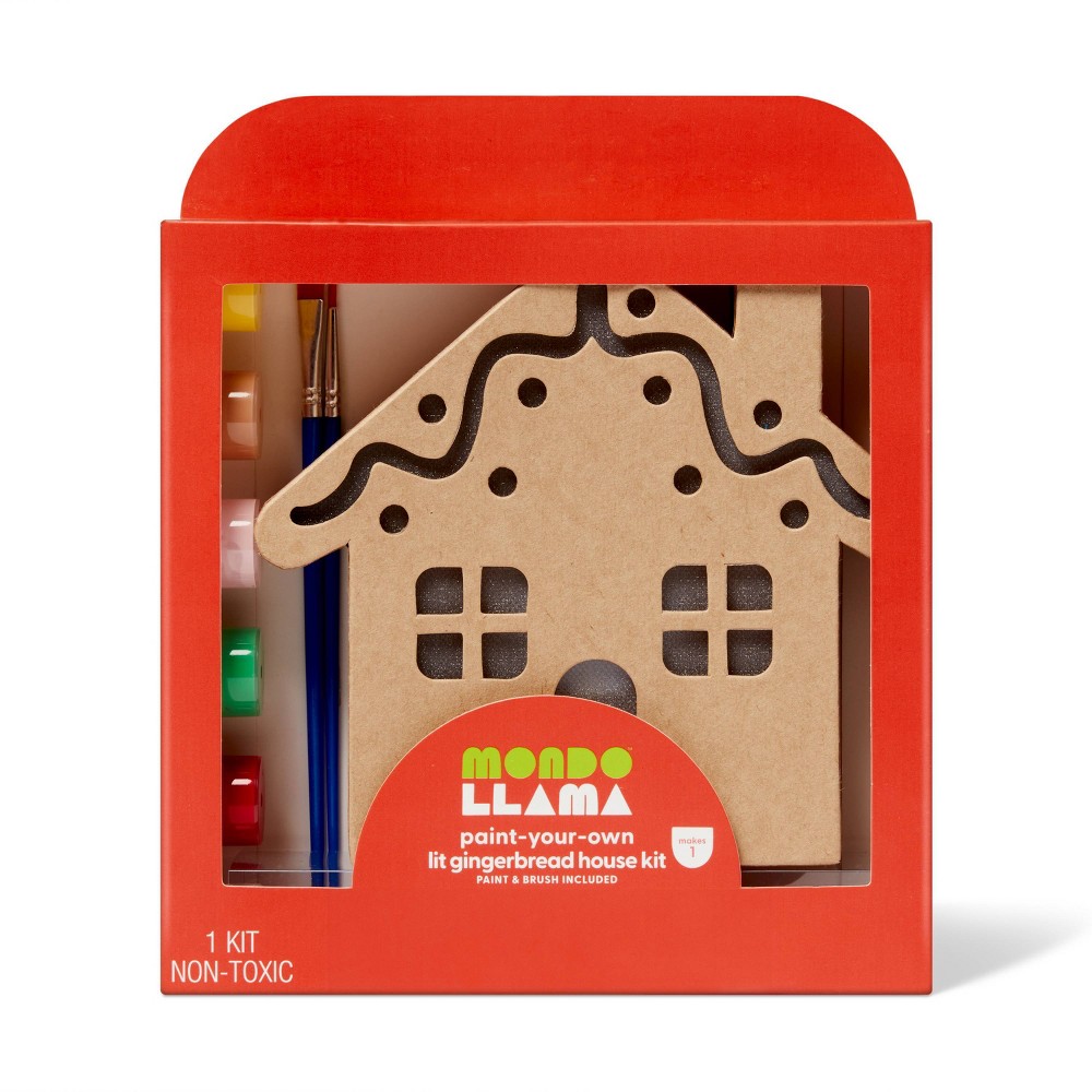 Christmas Craft Lit Paperboard Gingerbread House Kit - Mondo Llama™