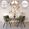 LeisureMod Bristol 27" Round Dining Table – MDF Top with Natural Wood Steel Pedestal Base, Modern Kitchen & Dining Room Accent Table for Small Spaces - 3 of 4