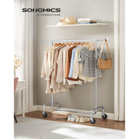 Songmics 286.6lb Clothes Garment Rack Heavy Duty Clothing Rack On Wheels Rolling Clothes Organizer Chrome Target