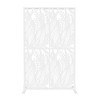 Lirago White Weatherproof Multi-functional Outdoor Screen-Laser-Cut Galvanized Steel Panel 74"Hx47.2"Wx15.74"D - 3 of 4