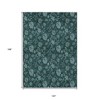 Teal Blue And Aqua Floral Washable Indoor Outdoor Area Rug - 3 of 4