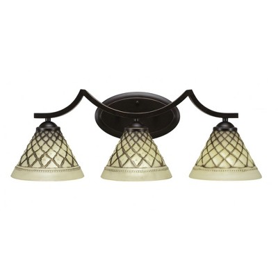 Toltec Lighting Zilo 3 - Light Vanity in  Dark Granite with 7" Chocolate Icing Shade