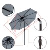 VisioGear Large Outdoor Umbrella, Market Hanging Umbrella, Patio Umbrella with Crank Handle for Garden Backyard, Beige & Blue, 108"*108"*96" - 2 of 4