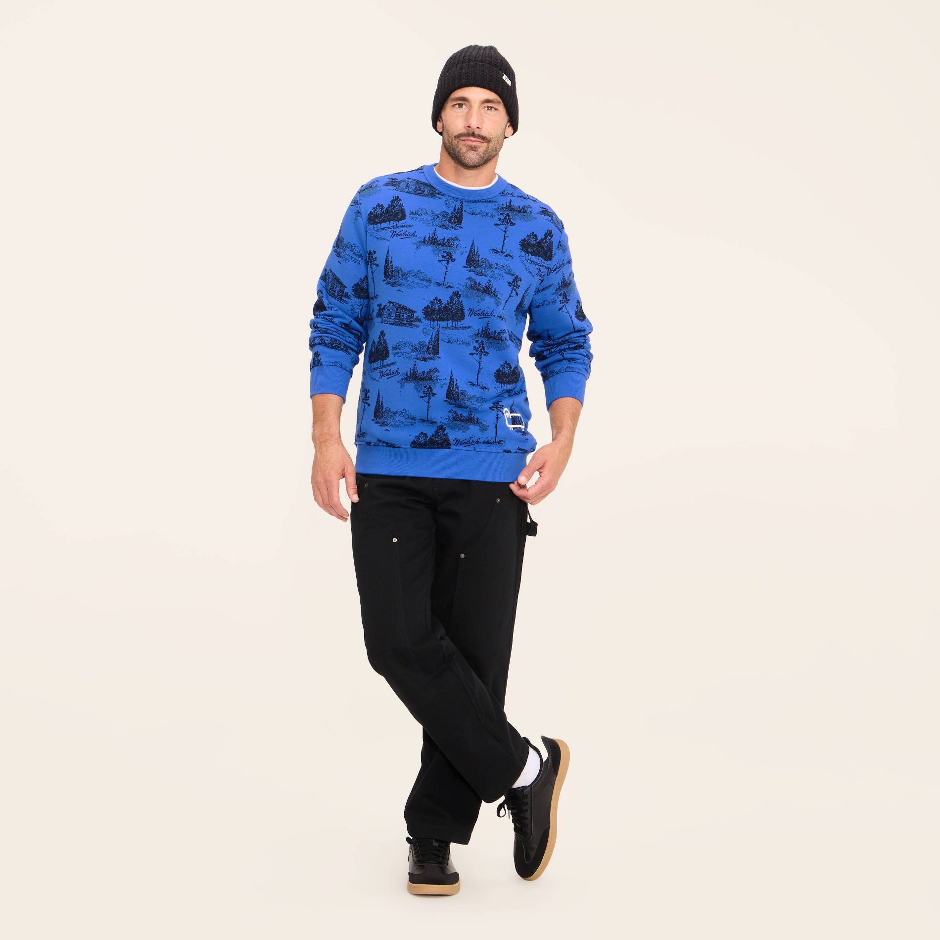 Adult Toile Print Pullover Sweatshirt - Woolrich x Target Blue