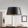 Modern Black and Gold Drum Chandelier, 8-Light Pendant Light Fixture for Dining Room or Entryway - 2 of 4