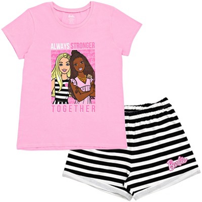 Barbie Toddler Girls T-shirt And French Terry Shorts Outfit Set