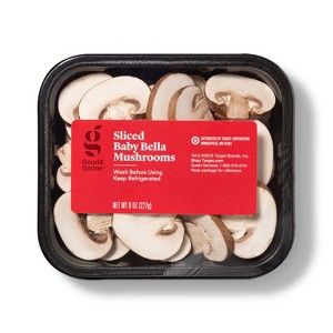Sliced Baby Bella Mushrooms - 8oz - Good & Gather™ - 1 of 4