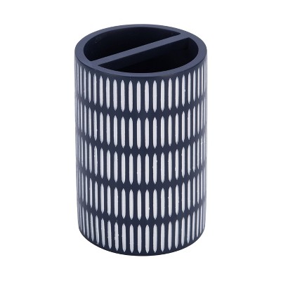 Blue and White Resin 4-Piece Bathroom Accessory Set