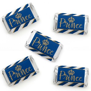 Big Dot of Happiness Royal Prince Charming - Mini Candy Bar Wrapper Stickers - Baby Shower or Birthday Party Small Favors - 40 Count - 1 of 4