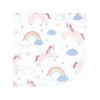 Hudson Baby Infant Girl Flannel Cotton Washcloths, Unicorns Rainbows 12 Pack, One Size - image 3 of 4