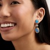 Ross-Simons Blue Chalcedony and 1.10 ct. t.w. White Topaz Nature-Inspired Drop Earrings With Diamonds in 18kt Gold Over Sterling - 2 of 3