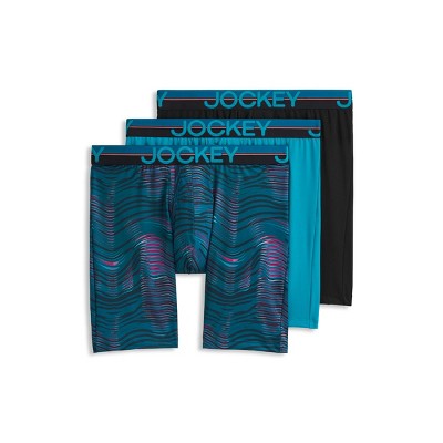 Jockey Men's Infinite Cool Microfiber Stretch 8" Long Leg Boxer Brief - 3 Pack