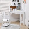 Kids Study Desk and Chair Set, Kids Corner Study Table with Hutch, Adjustable Chair, Cork Board, White Children Desk Chair Set, for Boys Girls - 4 of 4