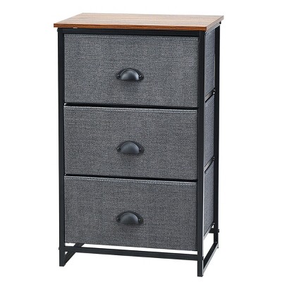 Costway 3 Drawer Nightstand Side Table Storage Tower Dresser Chest Home Office Furniture