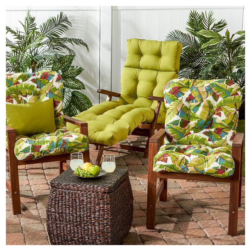 Palm Leaves Multi Outdoor Seat/Back Chair Cushion - Kensington Garden, 4 of 10