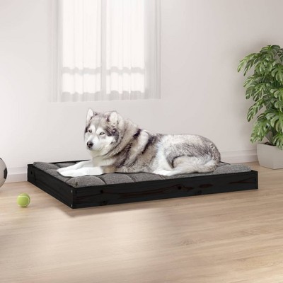 VidaXL Dog Bed Black 40 in.x29.1 in.x3.5 in. Solid Wood Pine