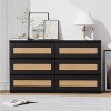 Jojoka Natural Multi-Purpose Wood Dresser – 6-Drawer Rattan Storage Chest for Bedroom, Living Room, Entryway & TV Stand - 2 of 4