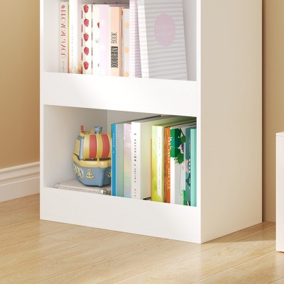 GlasFlength Decorative Bookshelf Creative and Unique Styling, Multifunctional Storage with Open Display Bookshelves, White,19.7”*11.8”*47.2"