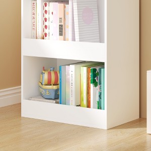 GlasFlength Decorative Bookshelf Creative and Unique Styling, Multifunctional Storage with Open Display Bookshelves, White,19.7”*11.8”*47.2" - 1 of 4