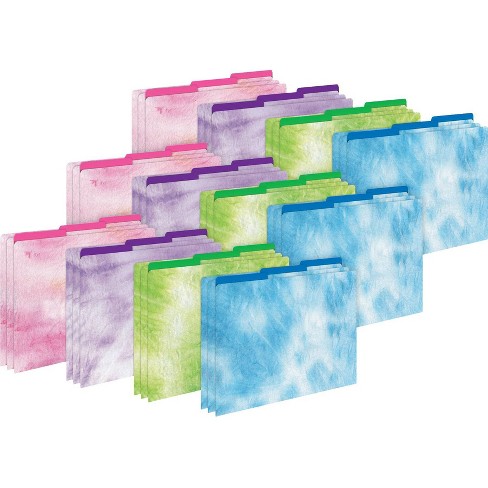 Barker Creek Tie-Dye and Ombre 14pt Letter-Size File Folders Multi-Design Set 36 per Set: Paper, Top Tab, 50 Sheet Capacity - image 1 of 4