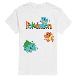Men's - Pokémon - Bulbasaur, Charmander, Squirtle Short Sleeve Graphic T-Shirt - 1 of 3