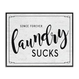 Stupell Industries Sassy Laundry Room Sign Framed Giclee Art, Black, 20" x 16" - 1 of 4