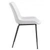 Dining Chair 31.7" H (Set of 2) – White, Faux Leather Upholstery & Black Steel Legs by Zuo Modern - 4 of 4