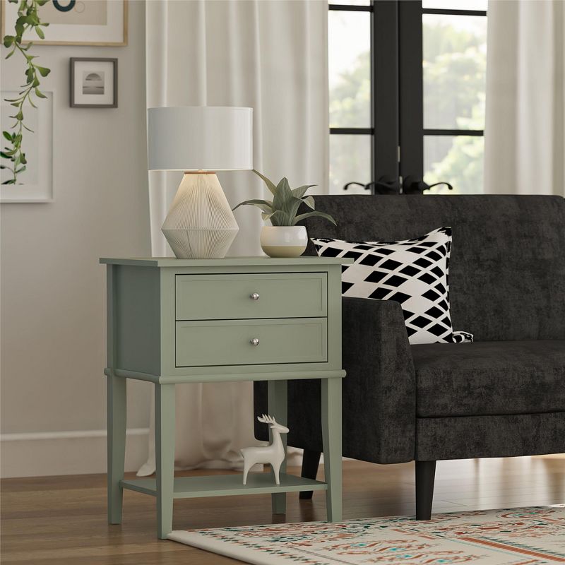 Ameriwood Home Franklin Nightstand Table with 2 Drawers and Lower Shelf, 3 of 5