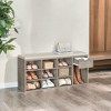 Storage Bench, Entryway Bench with Cushion, Drawer and Open Compartments, Bench with Storage, for Living Room, Bedroom, Closet - 3 of 4