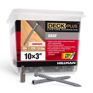 Hillman Deck Plus No. 10 X 3 in. L Gray Star Flat Head Composite Deck Screws 5 lb - 1 of 1