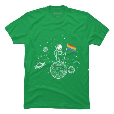 Adult Design By Humans Astronaut Rainbow Flag Space Pride By Avocato T-Shirt