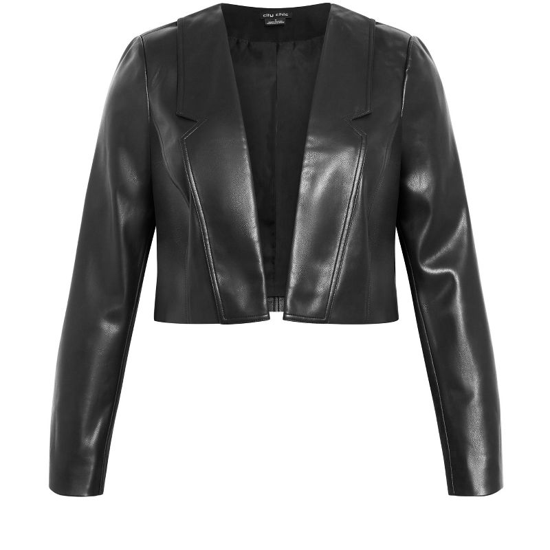 Women's Plus Size Serena Faux Leather Jacket - black | CITY CHIC, 4 of 7